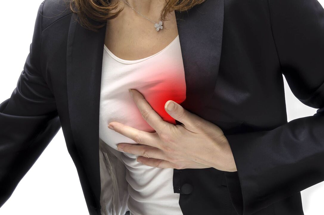Sakit di dalam hati dengan osteochondrosis serviks